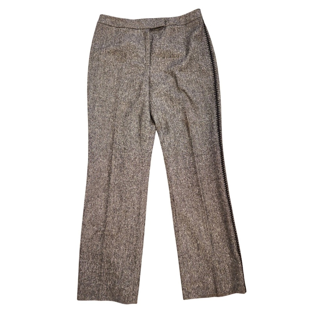 Dana Buchman Black and Charcoal Wool‎ Pants with Black whip stitching size 10